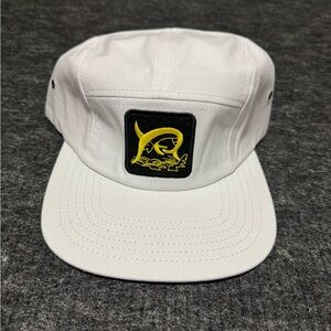 Marlin Fishing 5 Panel Short Bill Strapback Hat Cap Mens White Swordfish New